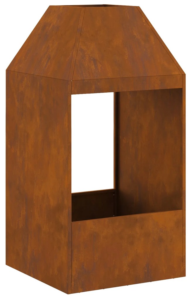 Fogueira vidaXL 50x50x100 cm em Aço Resistente