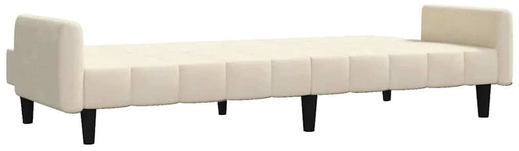 Sofá-cama de 2 lugares veludo cor creme