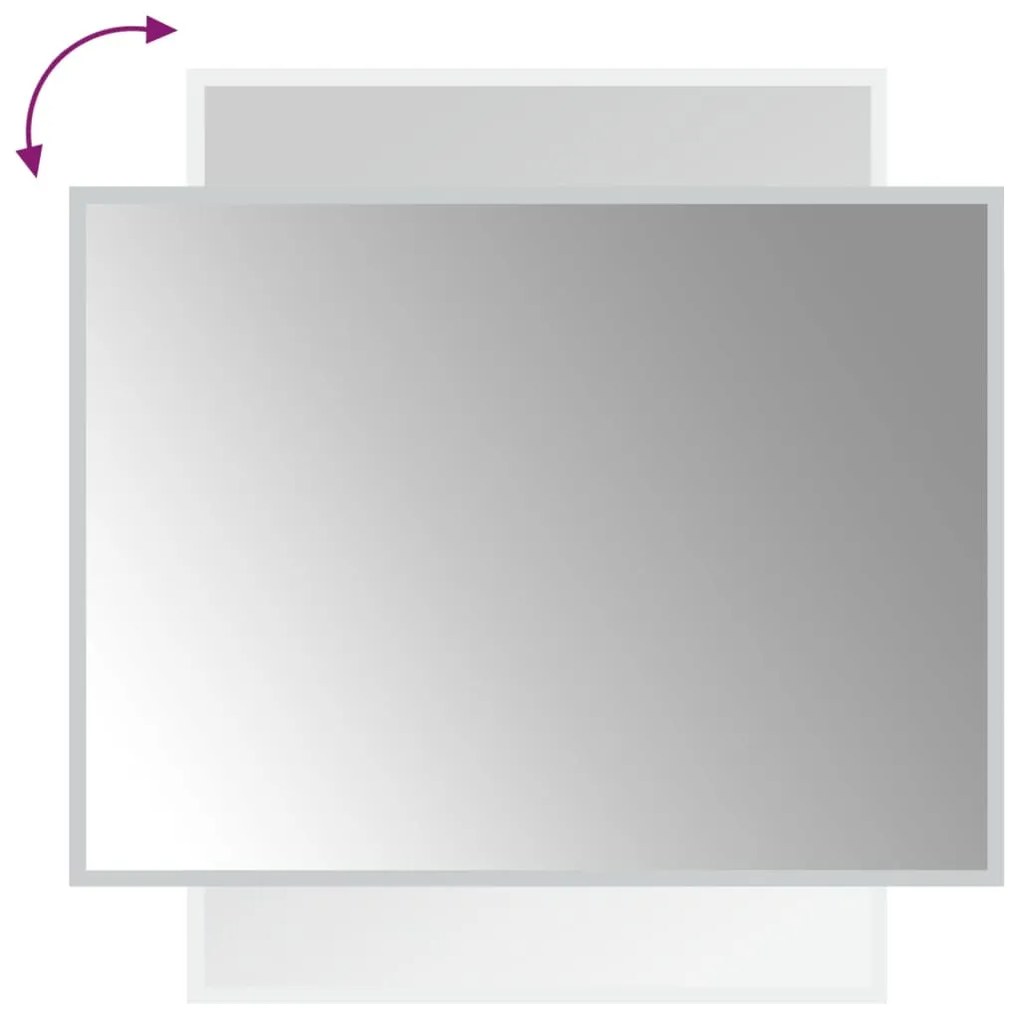 Espelho de casa de banho com luzes LED 60x80 cm