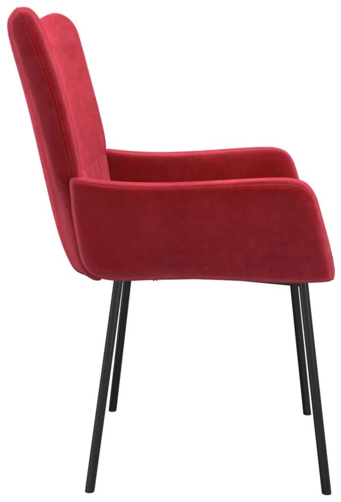 Cadeiras de jantar 2 pcs veludo vermelho tinto