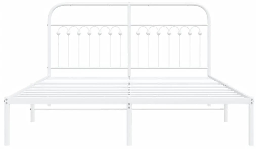 Estrutura de cama com cabeceira 150x200 cm metal branco