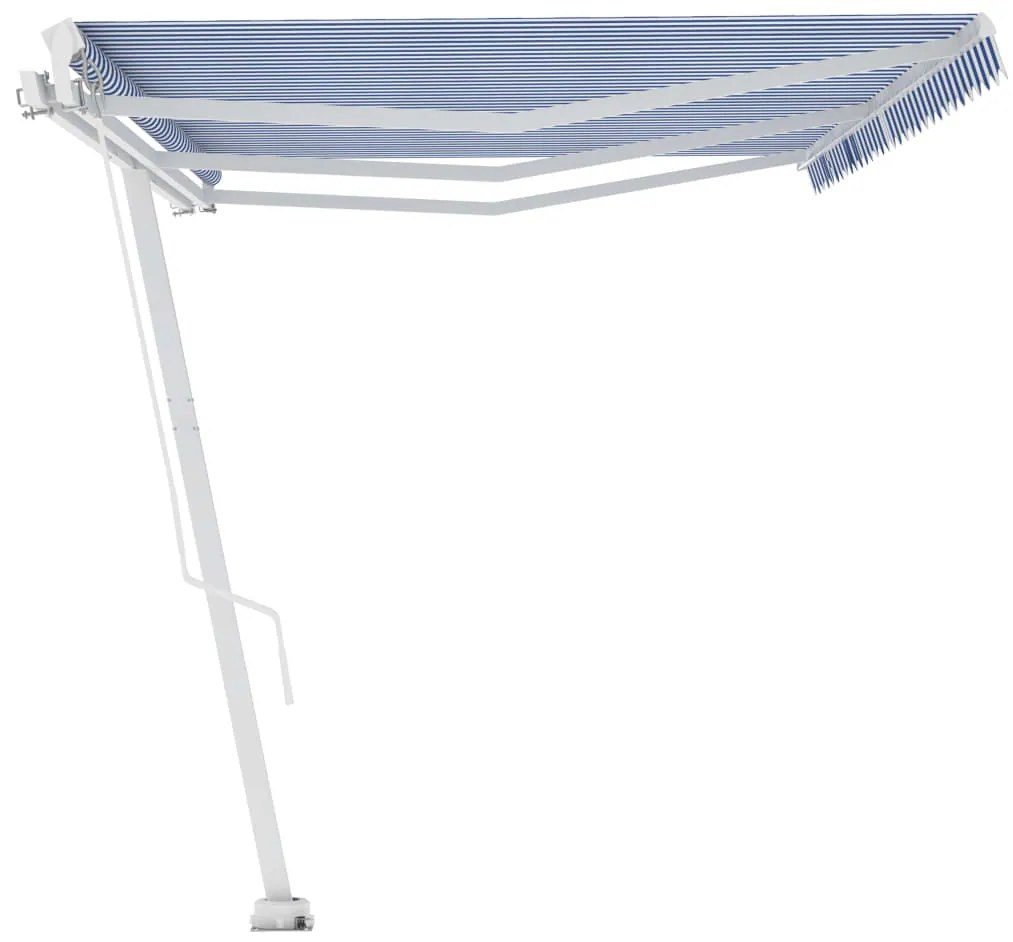 Toldo retrátil manual independente 600x350 cm azul e branco