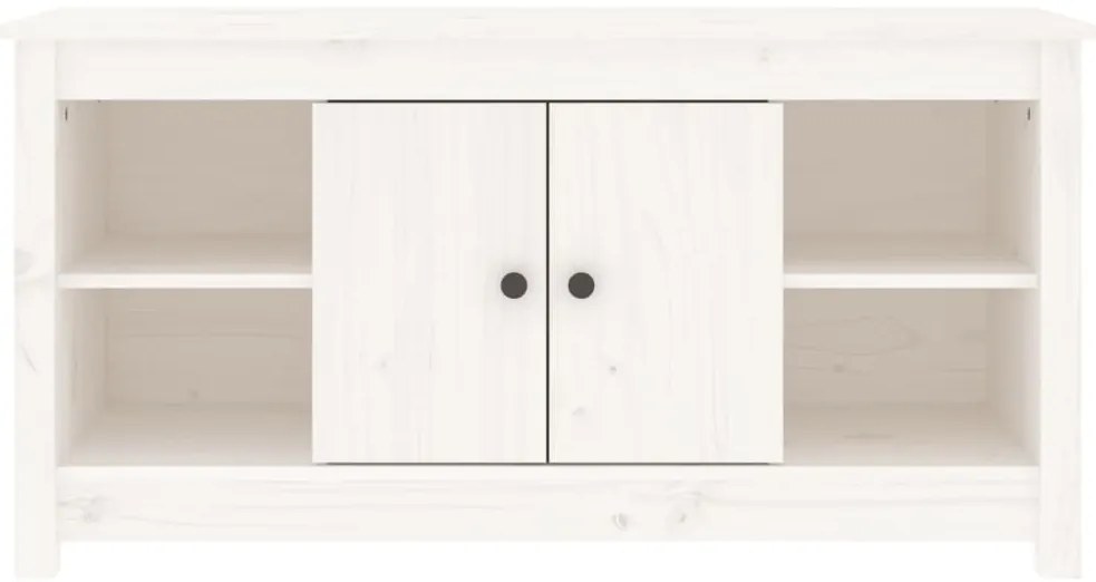 Móvel de TV 103x36,5x52 cm madeira de pinho maciça branco