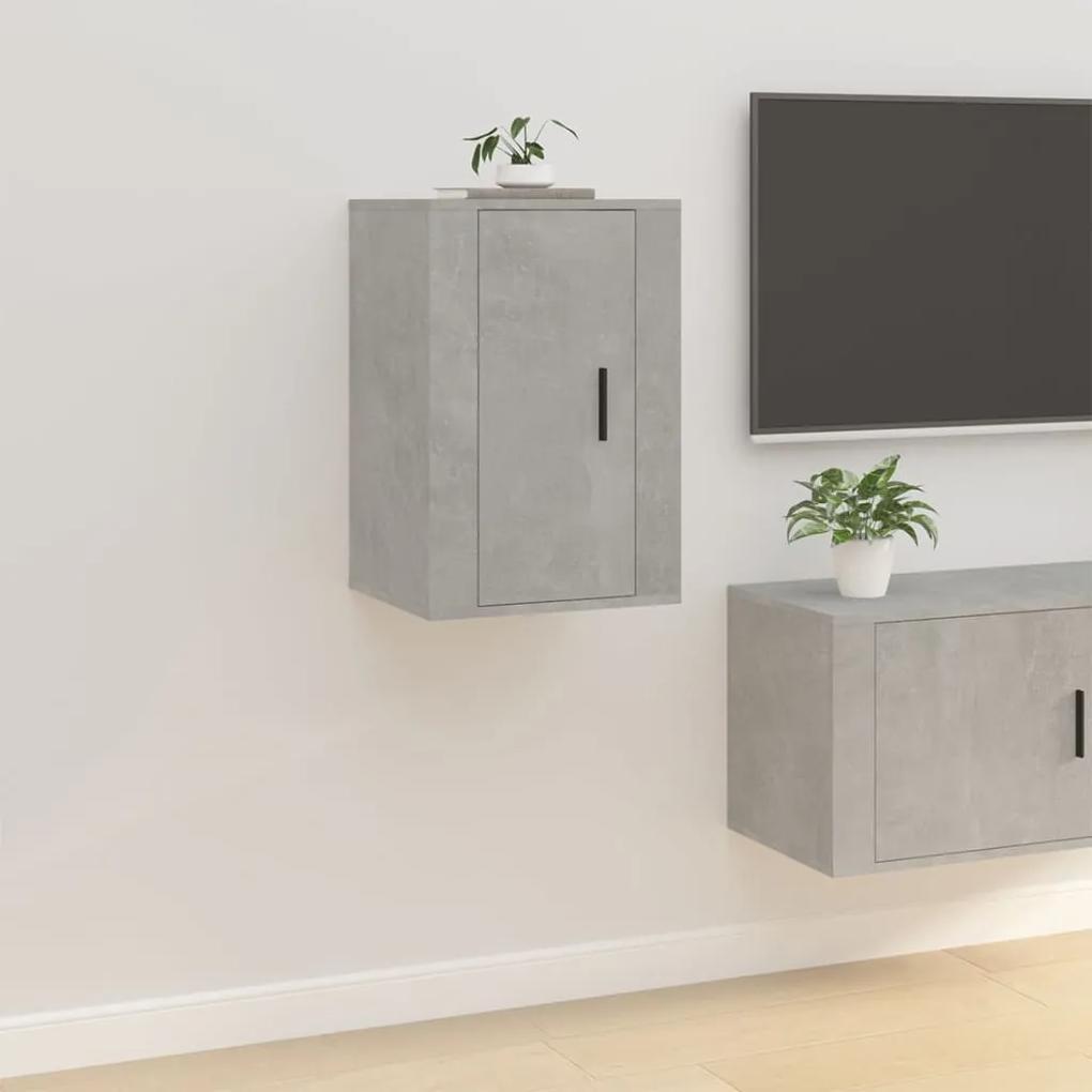 Móveis de TV de parede 2 pcs 40x34,5x60 cm cinzento-cimento