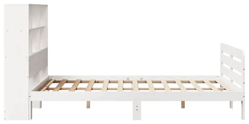 Cama sem colchão 120x190 cm madeira de pinho maciça branco