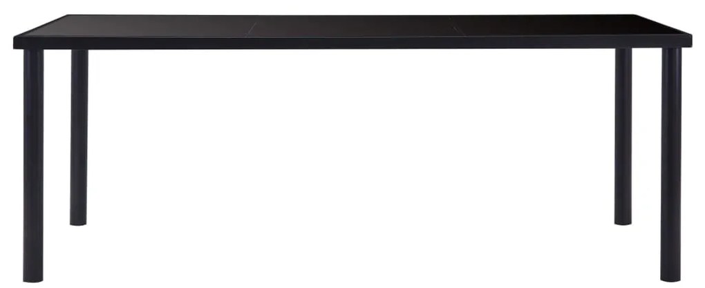 9 pcs conjunto de jantar couro artificial preto