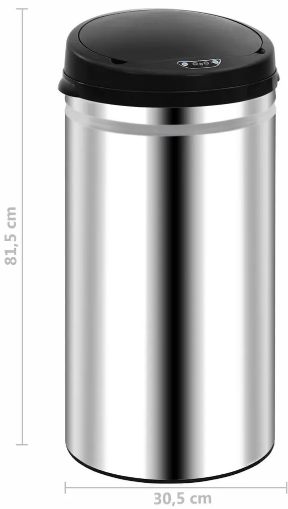 Caixote do lixo com sensor automático 50 L aço inoxidável