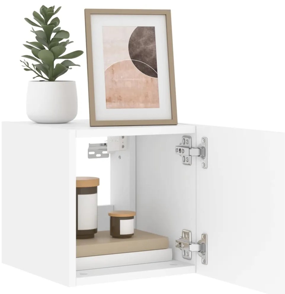 Móvel de parede para TV com luzes LED 30,5x35x30 cm branco