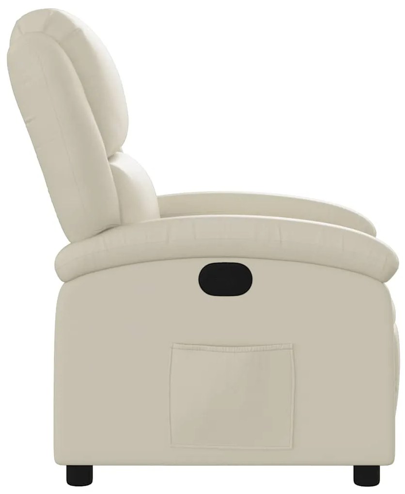 Poltrona reclinável couro artificial cor creme