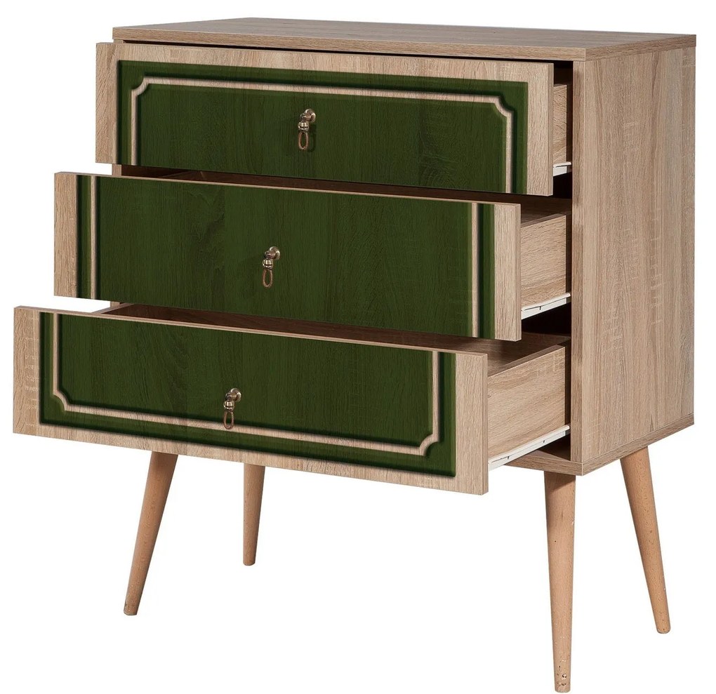 Cômoda Trio – Carvalho Sonoma – 80x90x40 cm