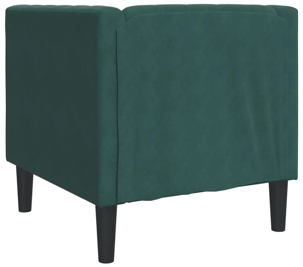 Sofá chesterfield veludo verde-escuro