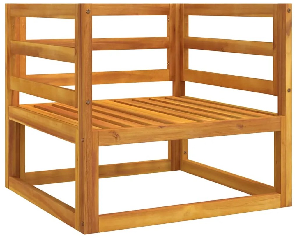 Cadeira de jardim acácia maciça c/ almofadões cinzento-claro