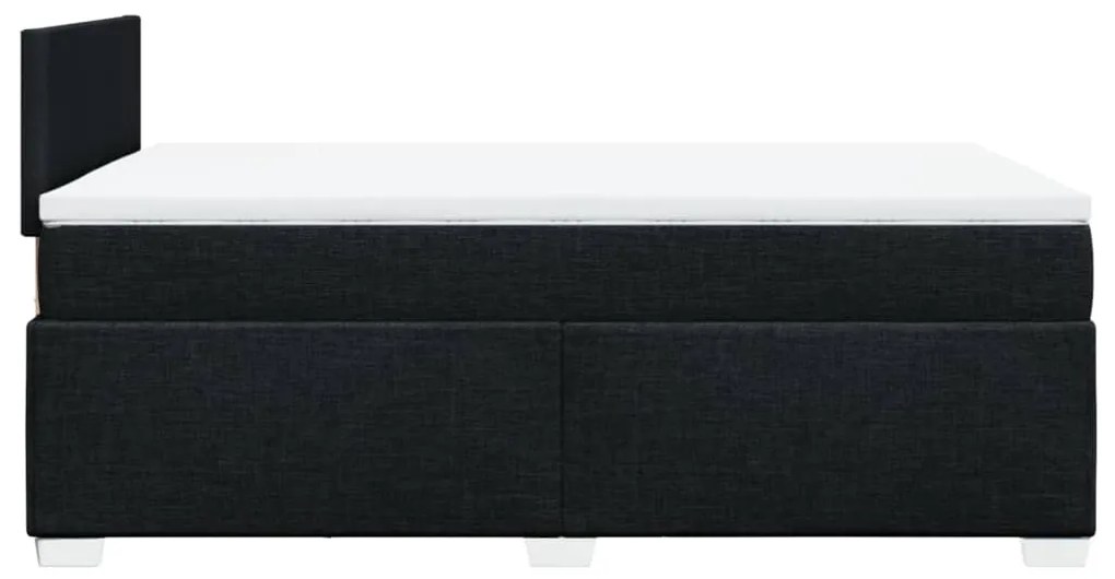 Cama boxspring com colchão 120x190 cm tecido preto