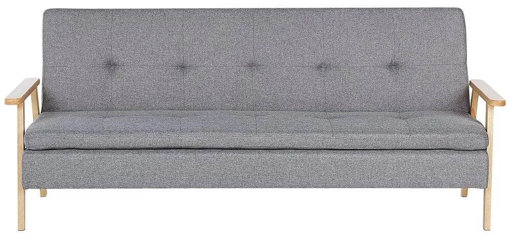 Sofá-cama estofado em tecido cinzento claro TJORN Beliani
