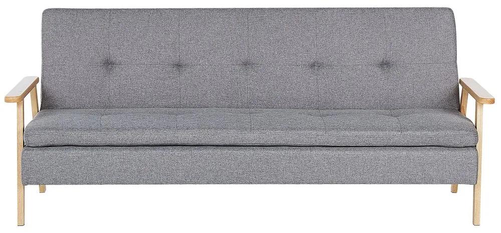 Sofá-cama estofado em tecido cinzento claro TJORN Beliani