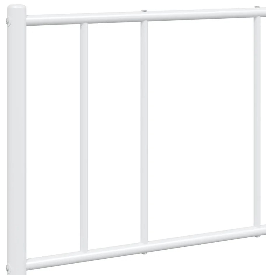 Estrutura de cama com cabeceira e pés 150x200 cm metal branco