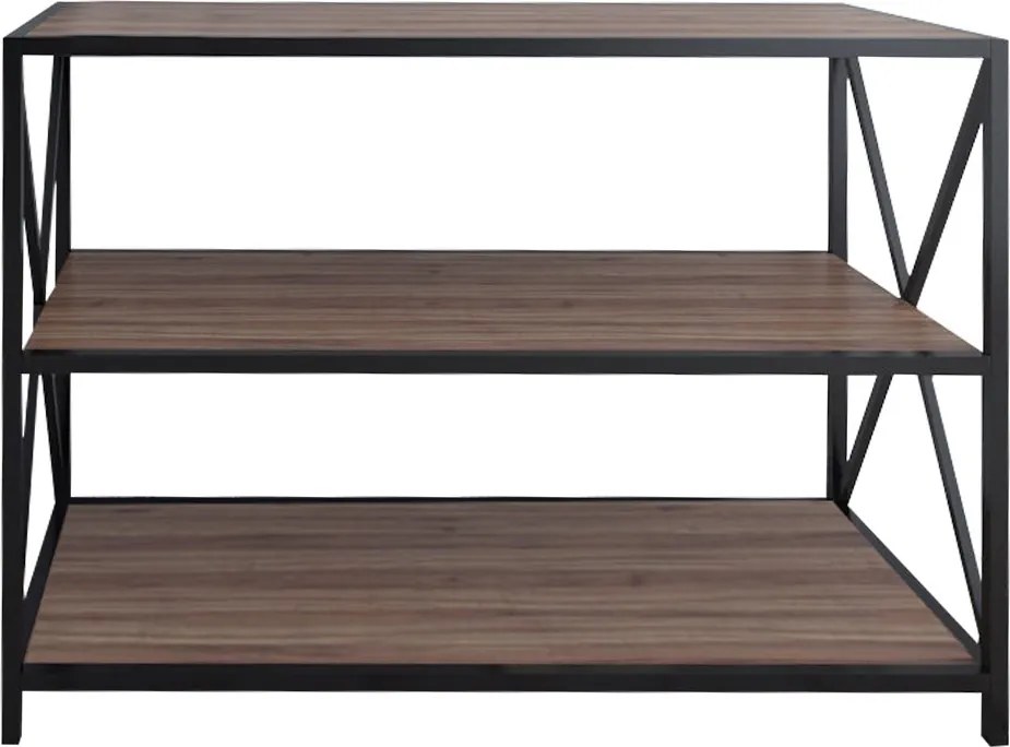 Aparador Zena – Noz e Preto – 94x40x65 cm
