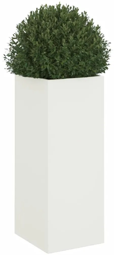 Vaso/floreira 32x29x75 cm aço branco