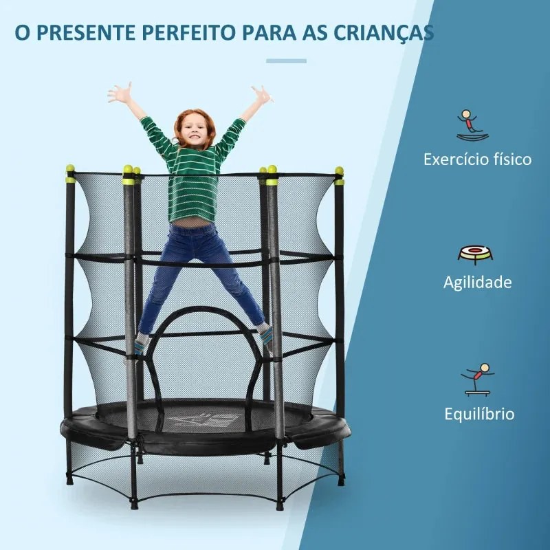 Trampolim para Crianças acima de 3 Anos Cama Elástica Infantil com Red