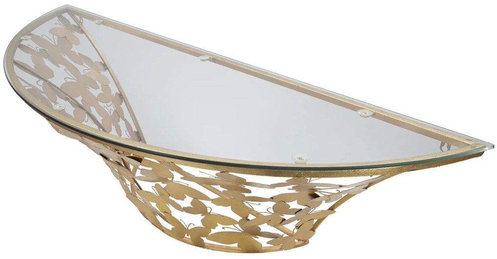 MESA DE CONSOLA DE PAREDE 120X40,5X37,2 CM DOURADO