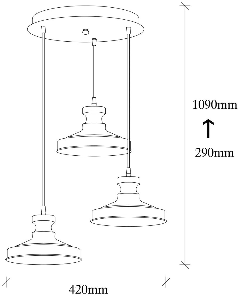 Candeeiro Berceste – Vintage – Diâmetro 42 cm, Altura 109 cm