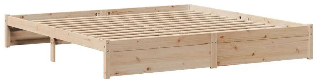 Estrutura de cama com cabeceira 200x200 cm pinho maciço