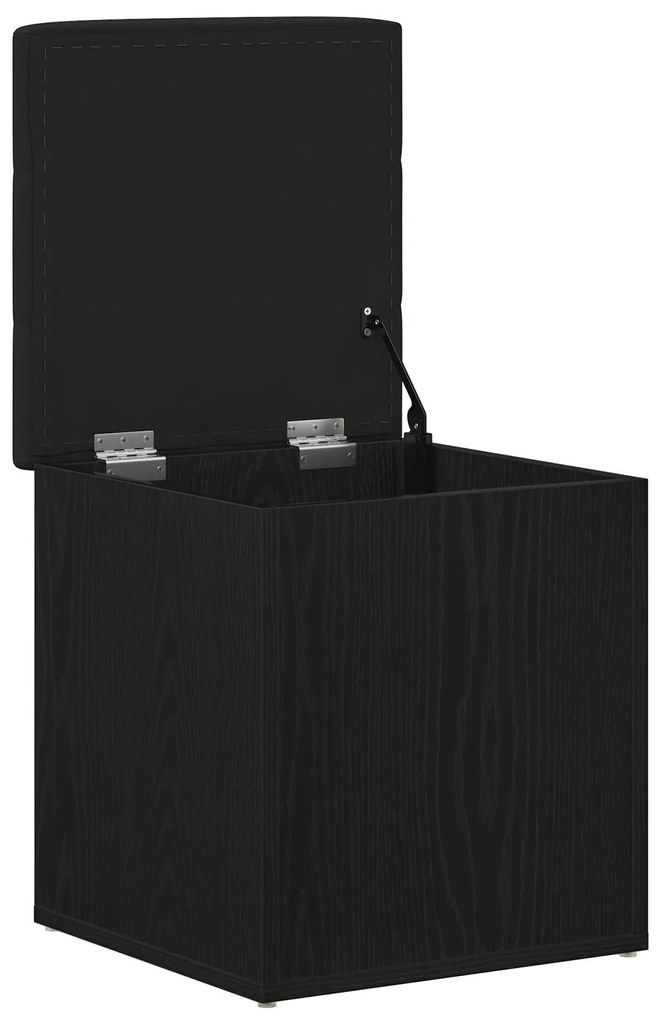 Banco de Armazenamento Carvalho Preto 42x42x45 cm Madeira Maciça