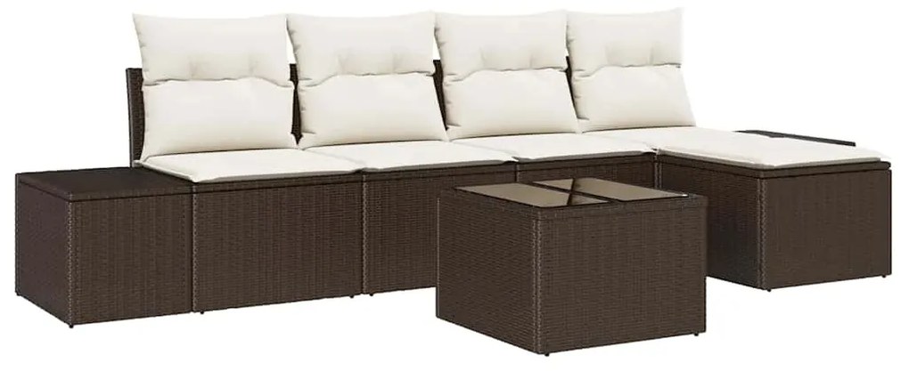 Conjunto de Sofá de Jardim com 5 Peças e Almofadas Cinza em Rattan Sin