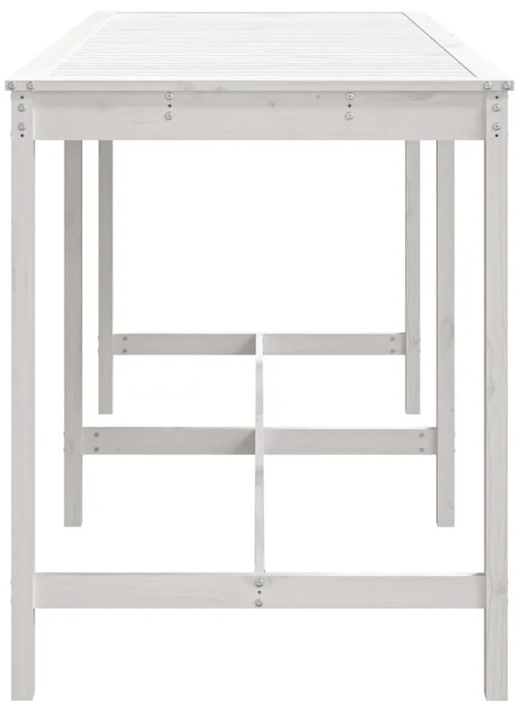 Mesa de jardim 203,5x90x110 cm madeira de pinho maciça branco