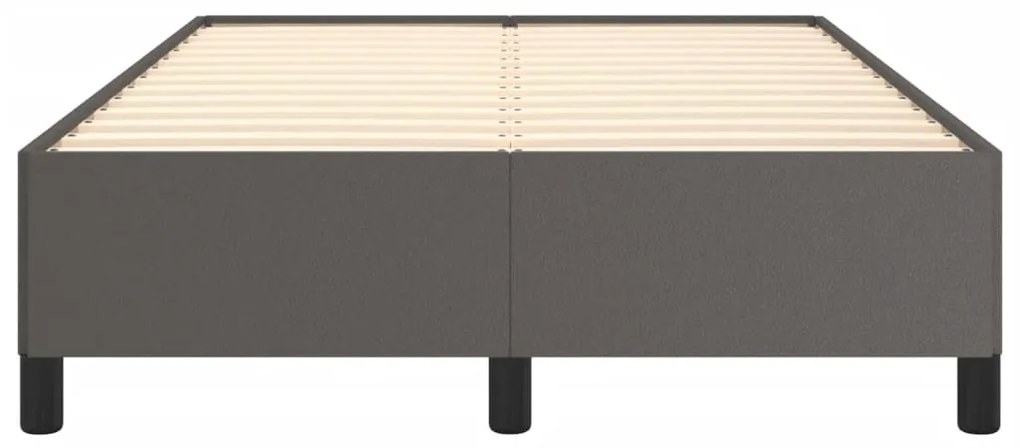 Estrutura de cama sem colchão 120x190cm couro do falso cinzento