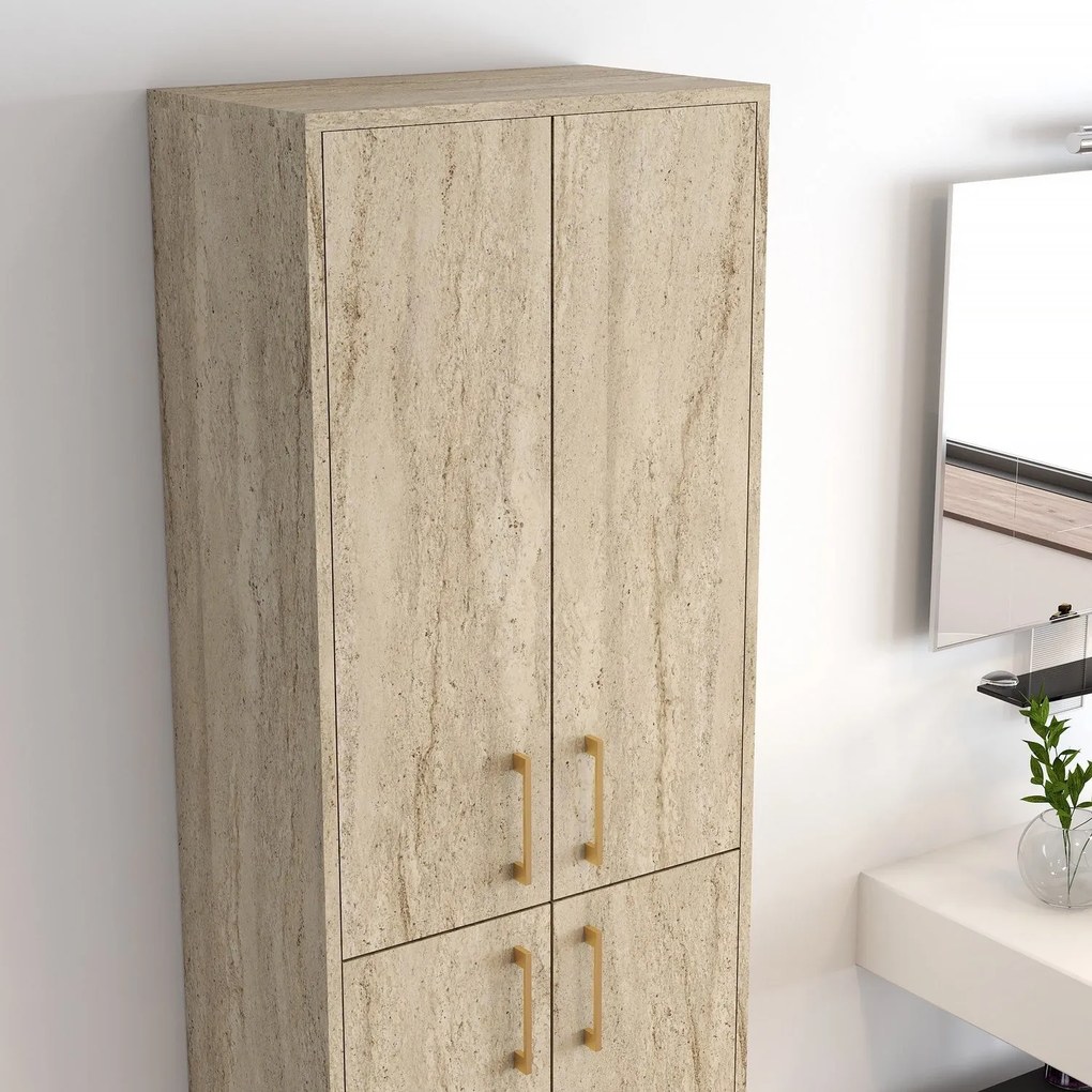 Armário Multiusos Berlin A – Travertino – 60 cm x 200 cm x 35 cm