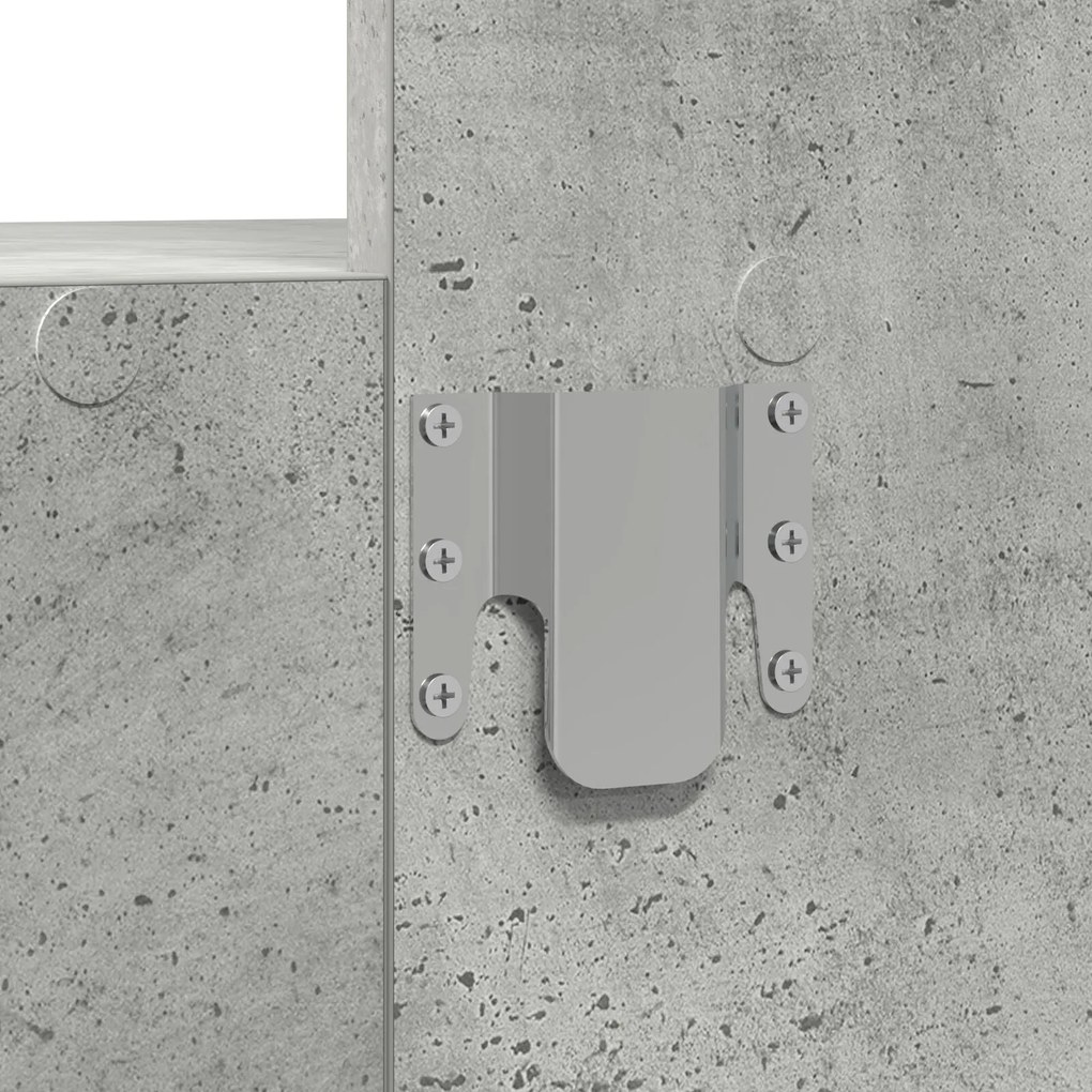 Mesa de Maquiagem Suspensa com Luzes LED Cinza Concreto