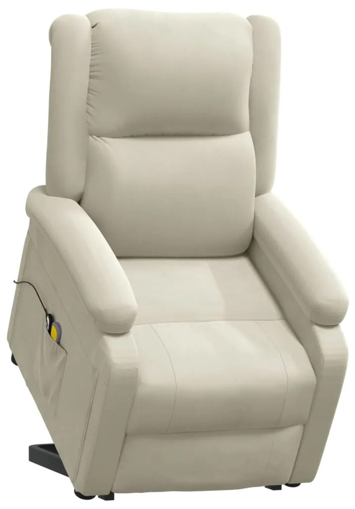 Poltrona de massagens veludo cor creme