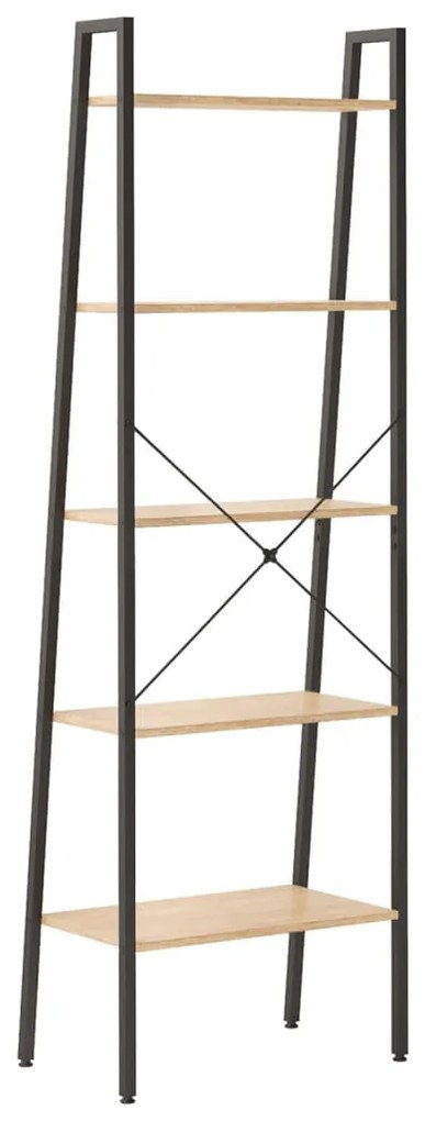 Estante de pé 5 prateleiras 56x35x174 cm castanho-claro e preto
