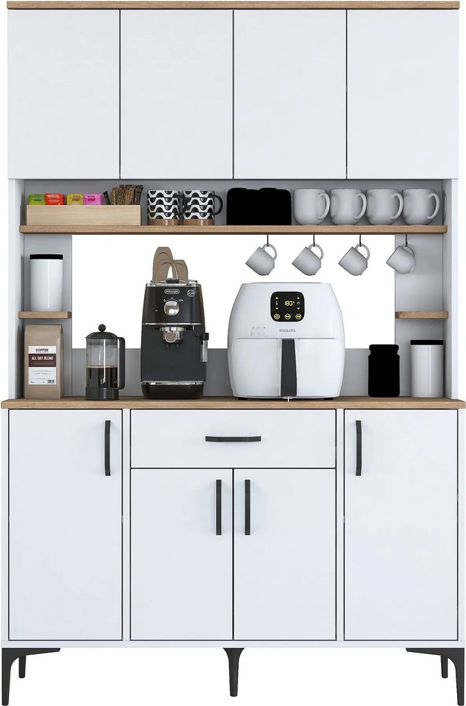 Armário Alto de Cozinha "Stella" - 120 x 184,2 x 40 cm - Branco - Desi