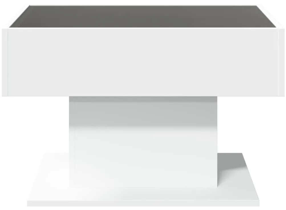Mesa de centro c/ LEDs 70x50x45 cm derivados de madeira branco