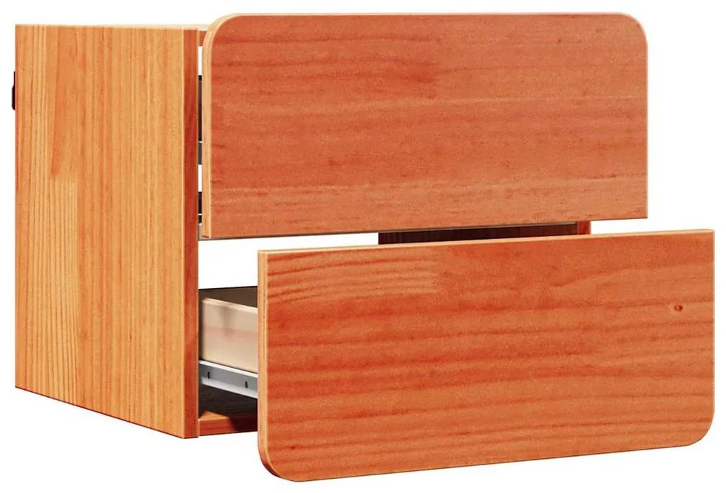 Mesa-de-cabeceira com gaveta 2 pcs Castanho 39 x 34 x 33 cm