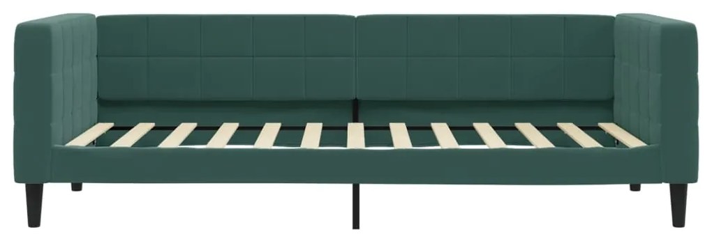 Sofá-cama com gavetão 100x200 cm veludo verde-escuro
