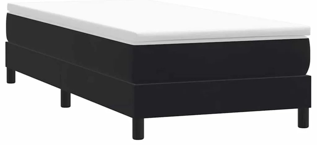 vidaXL Box Cama de Molas sem Colchão Preto 100x210 cm Veludo
