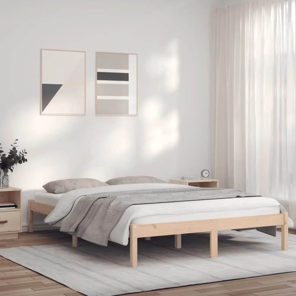 vidaXL Cama sem colchão 120x200 cm madeira de pinho maciça