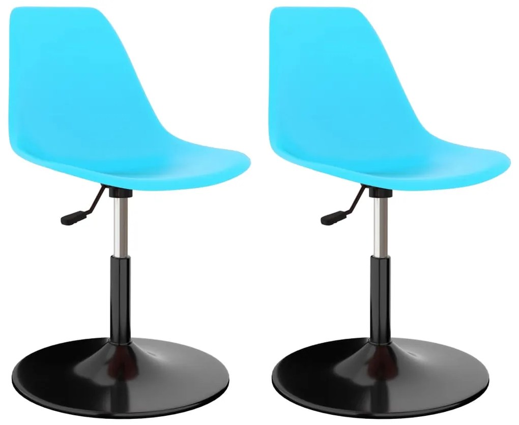 vidaXL Cadeiras de jantar giratórias 2 pcs PP azul
