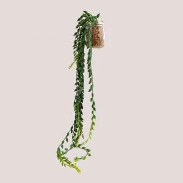 Planta Suspensa Artificial Decorativa de Dischidia Verde Escuro - Sklum