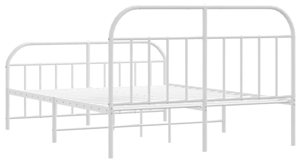 Estrutura de cama com cabeceira e pés 150x200 cm metal branco