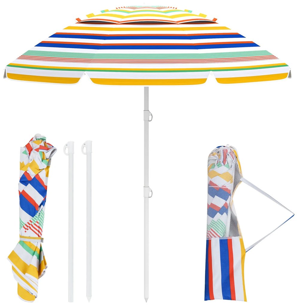 Guarda-sol cantilever Tiki de 268 cm com parte superior ventilada - natural