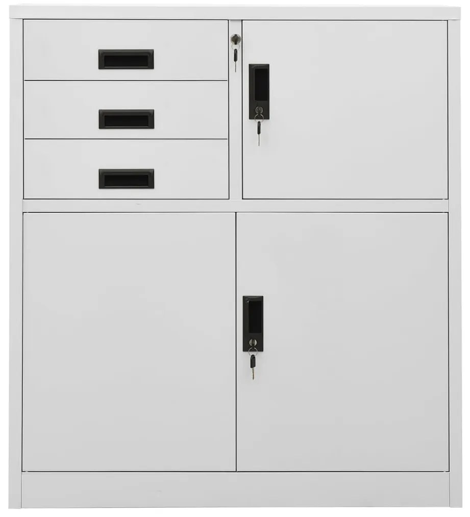 Armário de escritório 90x40x102 cm aço cinzento-claro