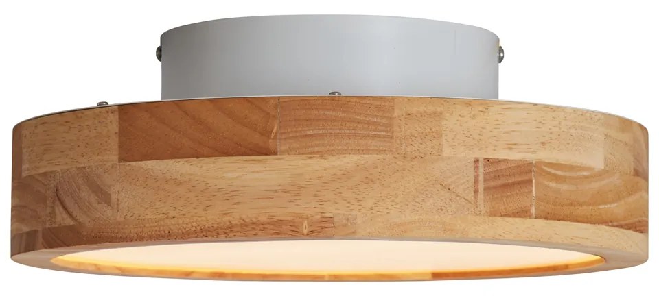 Plafon Escandinavo Madeira 30cm incl. LED Regulável - Pecker Escandinavo