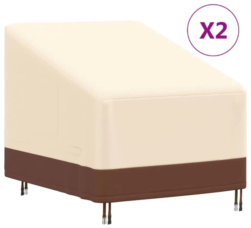 vidaXL Capas p/ cadeira lounge jardim 2 pcs 79x97x48/74 cm oxford 600D