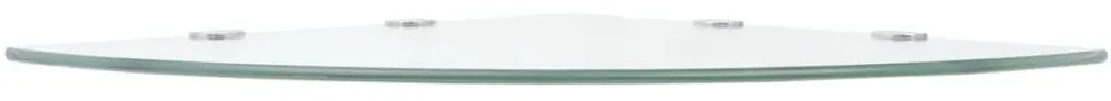 Prateleiras canto 2 pcs suportes cromados 45x45cm vidro transp.