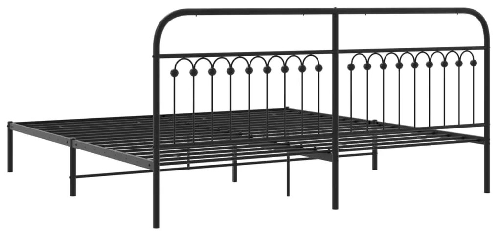 Estrutura de cama com cabeceira 200x200 cm metal preto