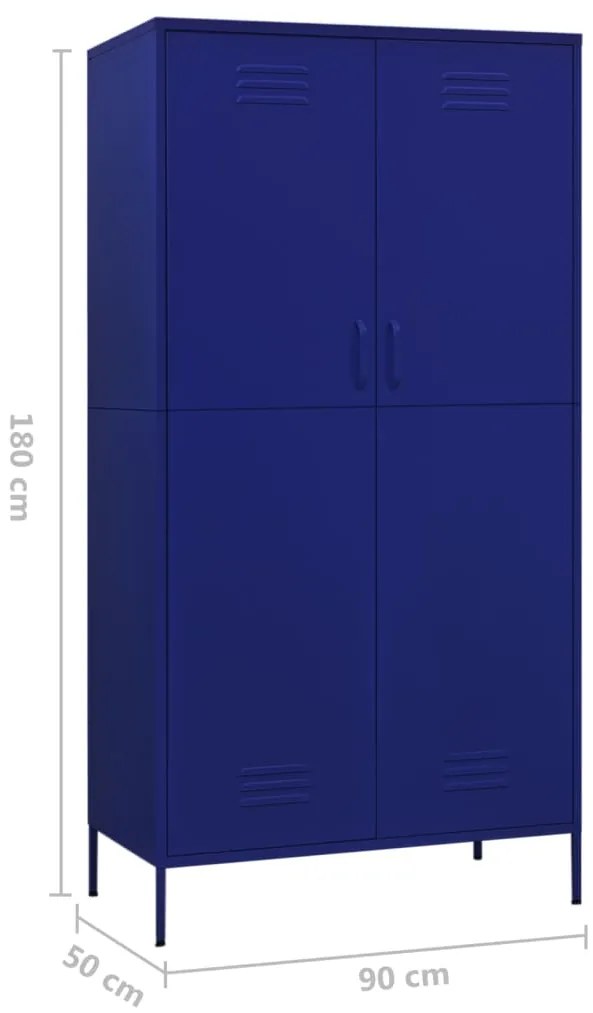 Roupeiro 90x50x180 cm aço azul-marinho